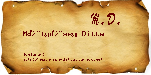 Mátyássy Ditta névjegykártya